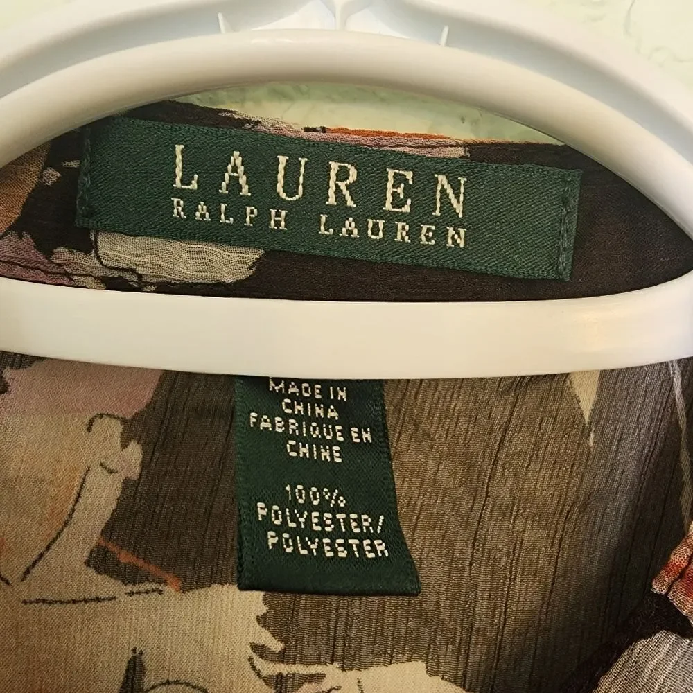 Lauren Ralph Lauren Sheer Floral Top - Picture 5 of 5